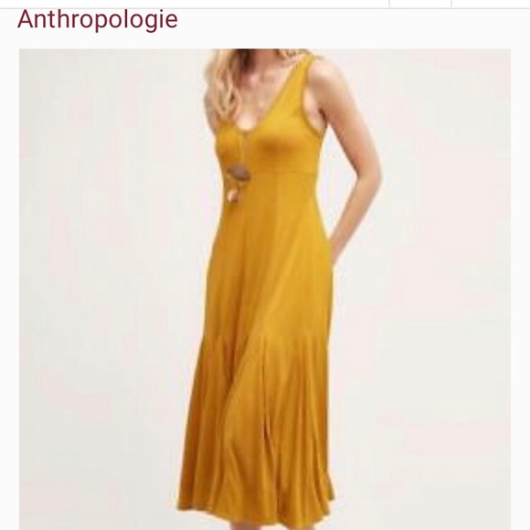 Anthropologie Dresses & Skirts - ANTHROPOLOGIE MAEVE Mustard Tank Midi Dress Sz L